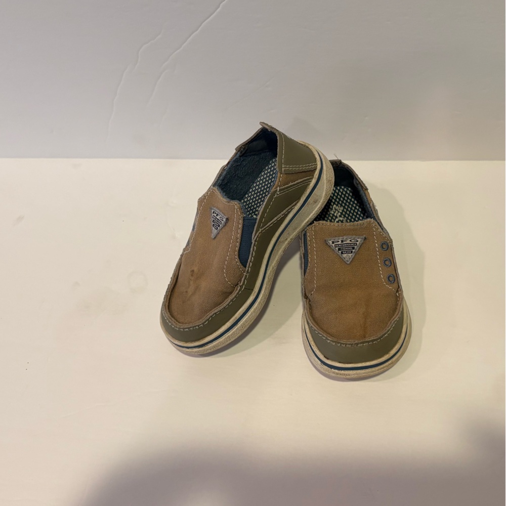 Columbia Blue and Tan Slip-On Shoes